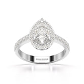 2.24 CT Pear Cut Halo Lab Diamond Ring